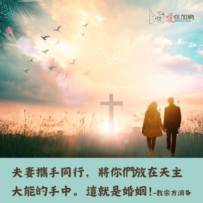 夫妻攜手同行，將你們放在天主大能的手中，這就是婚姻！---教宗方濟各